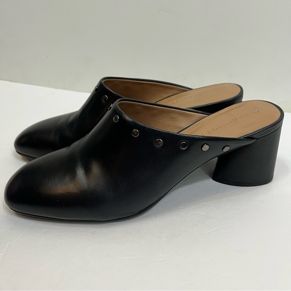 Aerosoles Makayla Studded Black Leather Mules - Picture 2 of 6